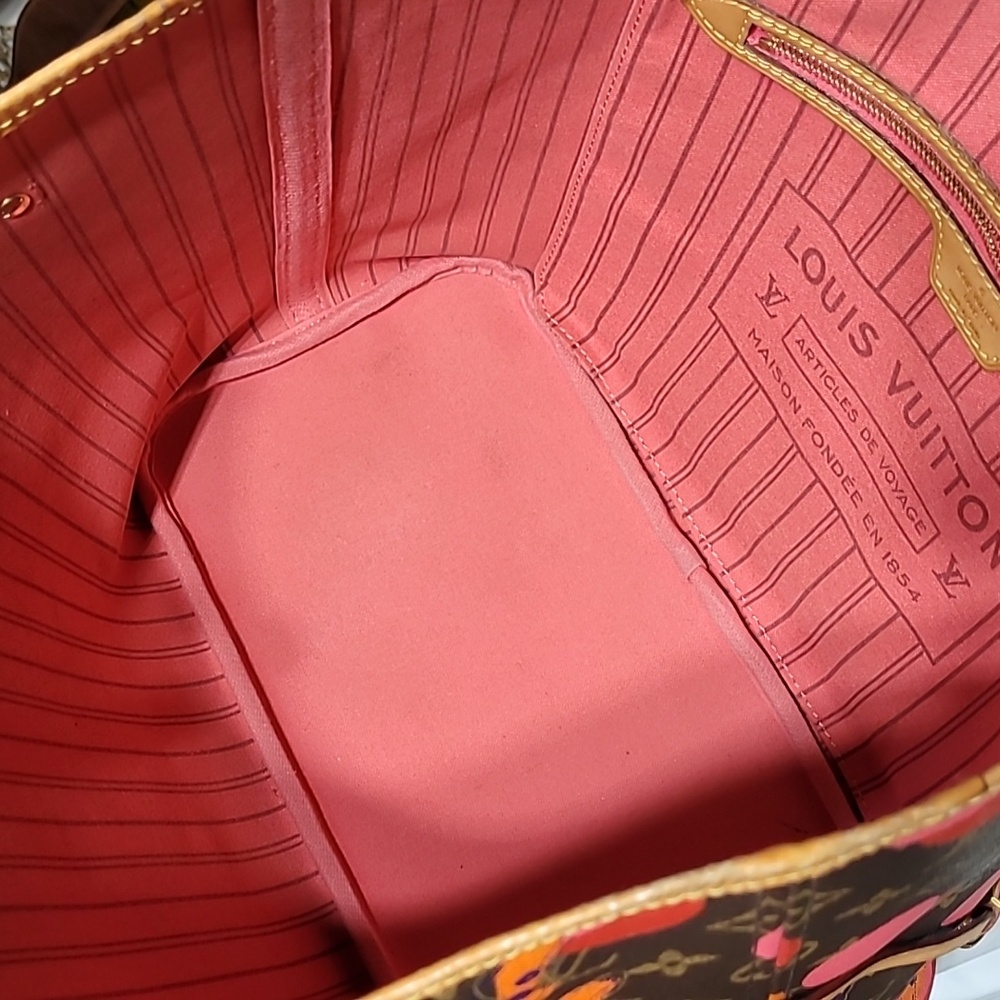 Louis Vuitton Neverfull MM Summer Collection Monogram Ramage Tote Bag - Picture 12 of 16